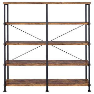 Coaster Analiese 63 Inch 4-Shelf Double Bookshelf Rustic Nutmeg