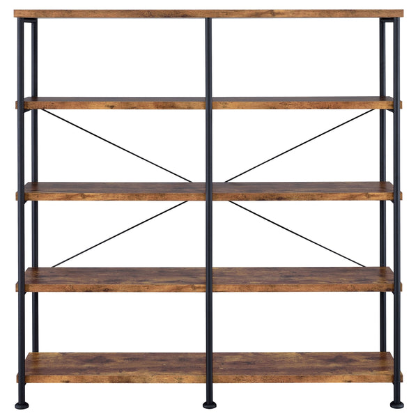 Coaster Analiese 63 Inch 4-Shelf Double Bookshelf Rustic Nutmeg