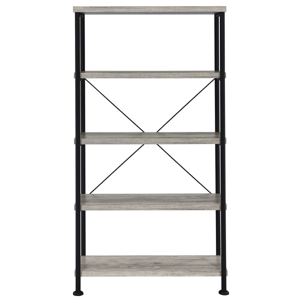 Coaster Analiese 63 Inch 4-Shelf Bookshelf Grey Driftwood