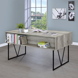 Coaster Analiese 63 Inch 4-Drawer Writing Desk Grey Driftwood