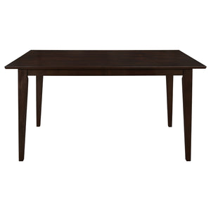 Coaster Gabriel Rectangular 59 Inch Wood Dining Table Cappuccino