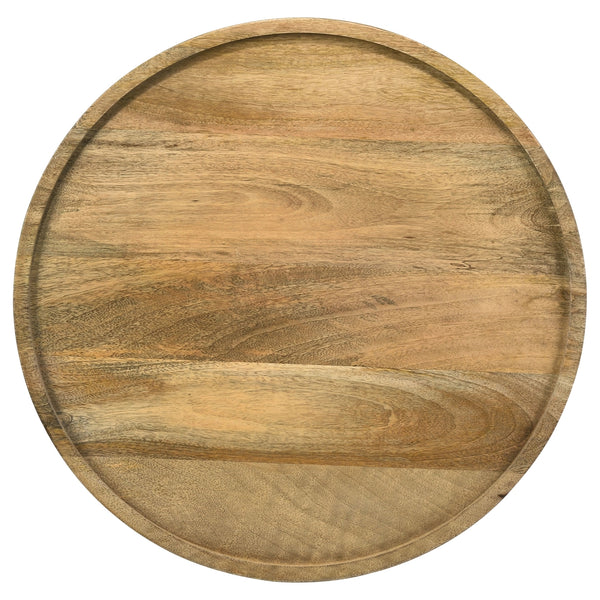 Coaster Ixia Round Solid Mango Wood Accent Side Table Natural