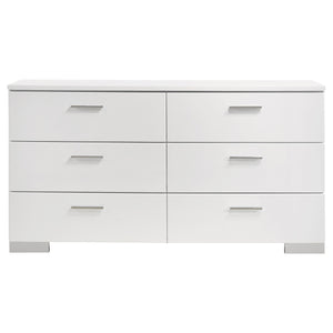 Coaster Felicity 6-Drawer Dresser White High Gloss