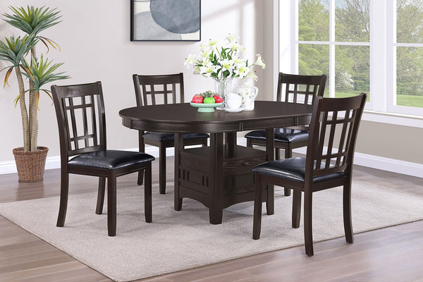 Coaster Lavon 5-Piece Oval Extension Leaf Dining Set Espresso