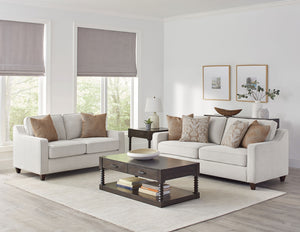 Coaster Christine 2-Piece Upholstered Sloped Arm Sofa Set Beige