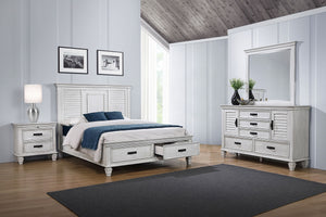 Coaster Franco 4-Piece King Storage Bedroom Set Distressed White