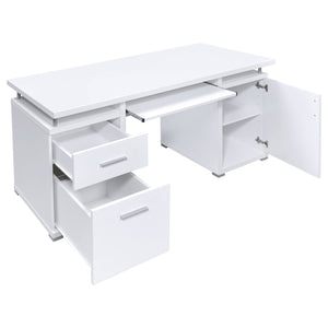 Coaster Tracy 55 Inch 2-Drawer Office Computer Desk White