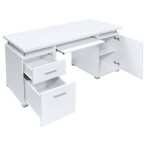 Coaster Tracy 55 Inch 2-Drawer Office Computer Desk White