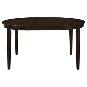 Coaster Gabriel Oval 60 Inch Extension Leaf Dining Table Cappuccino