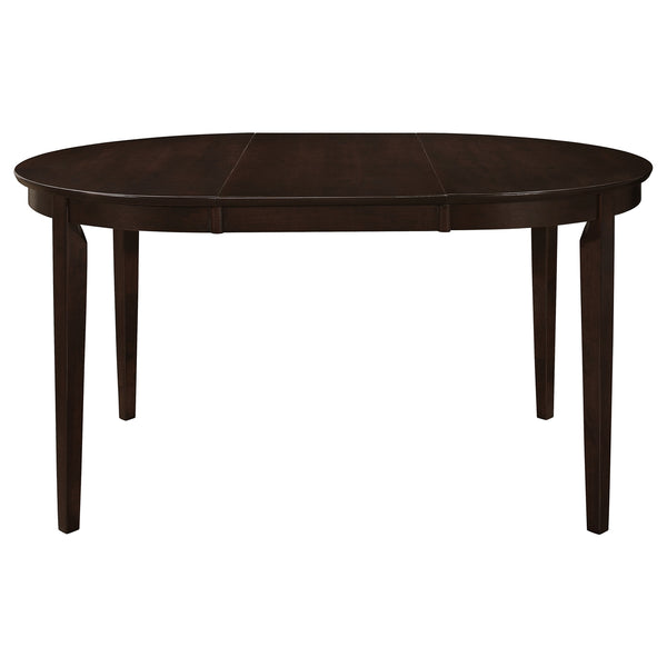 Coaster Gabriel Oval 60 Inch Extension Leaf Dining Table Cappuccino
