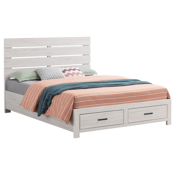 Coaster Brantford Wood Queen Storage Panel Bed Coastal White