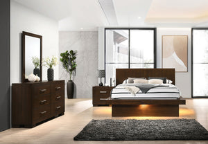 Coaster Jessica 4-Piece Queen Led Bedroom Set Cappuccino