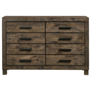 Coaster Woodmont 8-Drawer Dresser Rustic Golden Brown