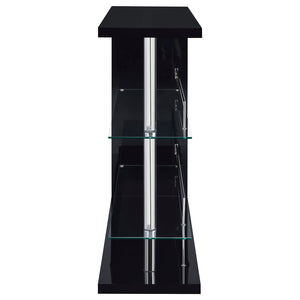 Coaster Prescott Rectangular Home Wine Table Black High Gloss