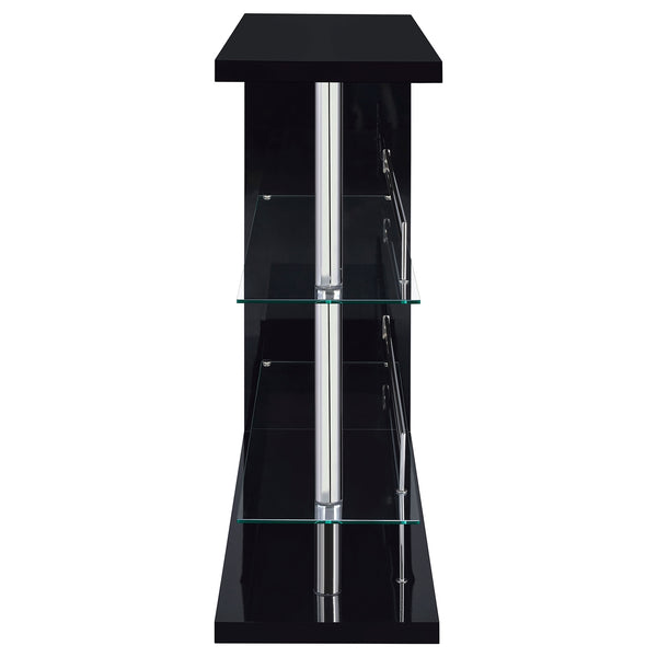 Coaster Prescott Rectangular Home Wine Table Black High Gloss