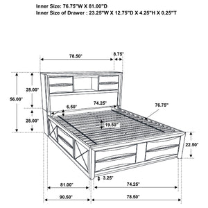 Coaster Briana Wood King Storage Bookcase Bed Black