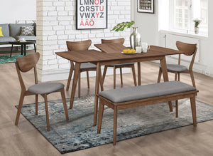 Coaster Alfredo 6-Piece Butterfly Leaf Dining Set Natural Walnut