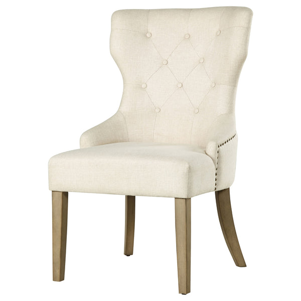 Coaster Baney Tufted Upholstered Dining Chair Beige & Rustic Grey