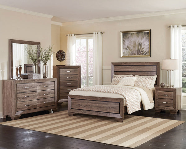 Coaster Kauffman 5-Piece King Bedroom Set in Washed Taupe