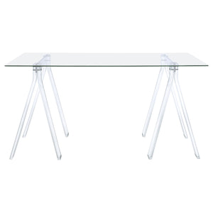 Coaster Amaturo 59 Inch Glass Top Acrylic Writing Desk Clear
