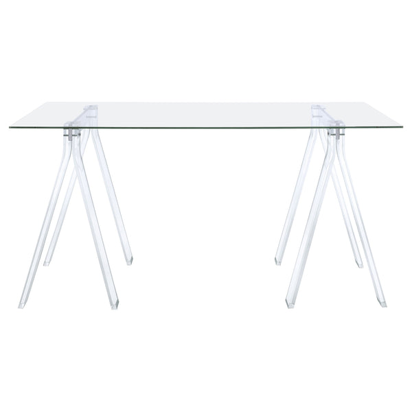 Coaster Amaturo 59 Inch Glass Top Acrylic Writing Desk Clear