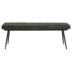 Coaster Misty Leather Upholstered Dining Bench Antique Espresso