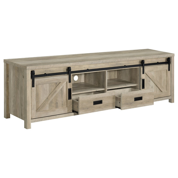 Coaster Madra 2-Door Engineered Wood 79 Inch TV Stand Distressed Pine