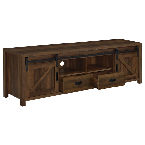Coaster Madra 2-Door Engineered Wood 79 Inch TV Stand Dark Pine