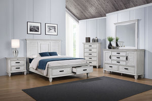 Coaster Franco 5-Piece King Storage Bedroom Set Distressed White
