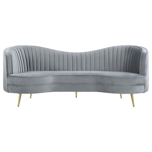 Coaster Sophia Upholstered Channel Tufted Sofa Grey