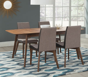 Coaster Redbridge 5-Piece Rectangular Dining Set Natural Walnut