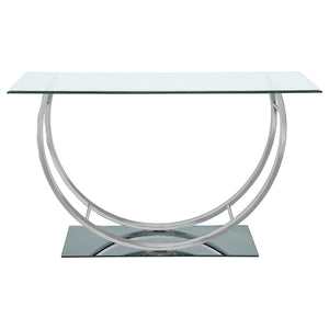 Coaster Danville U-Shaped Glass Top Entryway Console Table Chrome