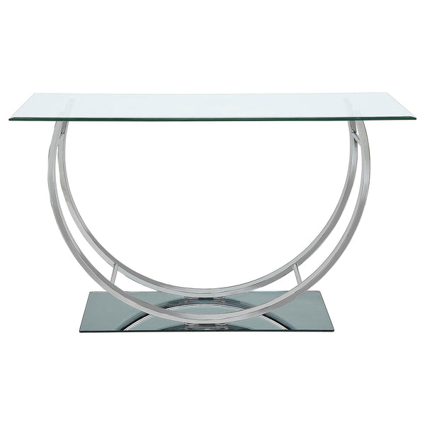 Coaster Danville U-Shaped Glass Top Entryway Console Table Chrome
