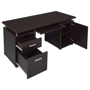 Coaster Tracy 55 Inch 2-Drawer Office Computer Desk Cappuccino