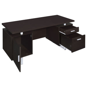 Coaster Lawtey 60 Inch 2-Drawer Office Computer Desk Cappuccino