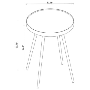 Coaster Kaelyn Round Mirror Top End Table Gold