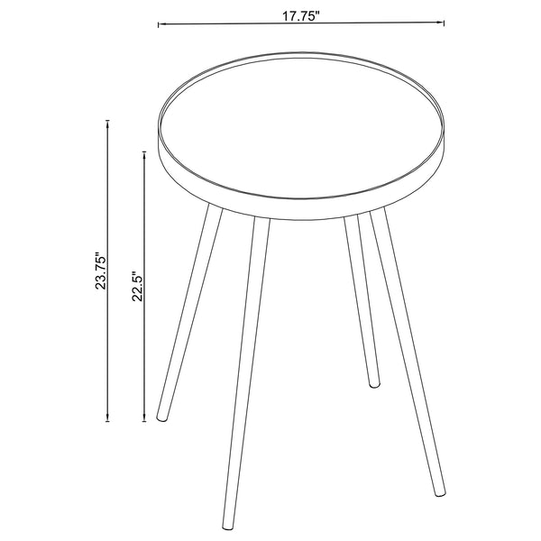 Coaster Kaelyn Round Mirror Top End Table Gold