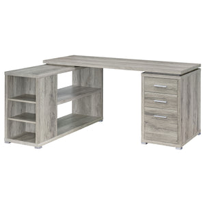 Coaster Yvette 60 Inch 3-Drawer L-Shape Computer Desk Grey Driftwood