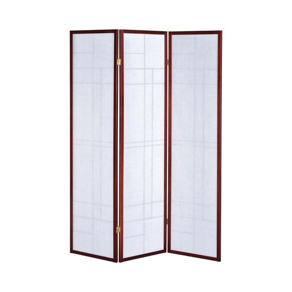 Coaster 4-Panel Room Divider White Paper/Cherry