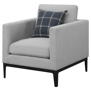 Coaster Apperson Upholstered Track Arm Accent Chair Light Grey