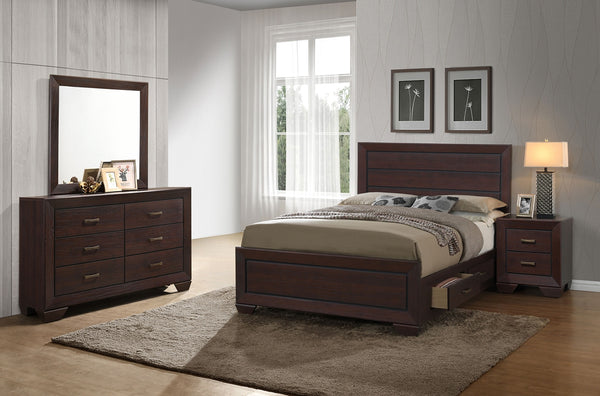 Coaster Kauffman 4-Piece Queen Storage Bedroom Set in Dark Cocoa