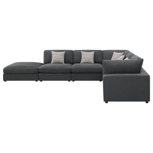 Coaster Serene 6-Piece Upholstered Modular Sectional Sofa Charcoal
