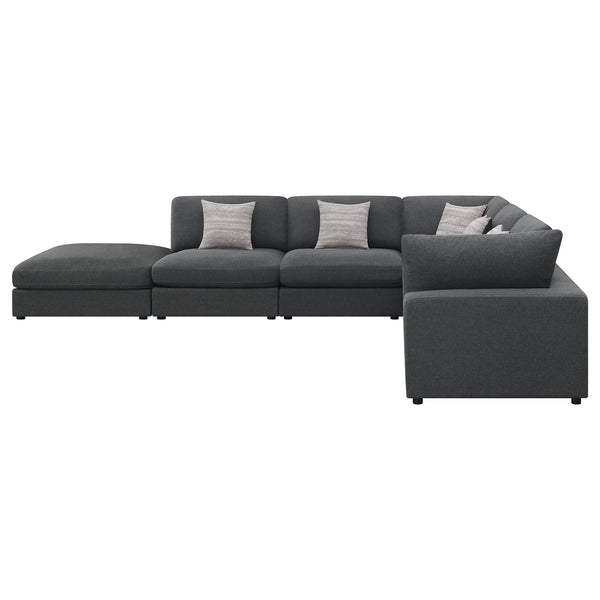 Coaster Serene 6-Piece Upholstered Modular Sectional Sofa Charcoal