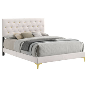 Coaster Kendall Upholstered King Panel Bed White