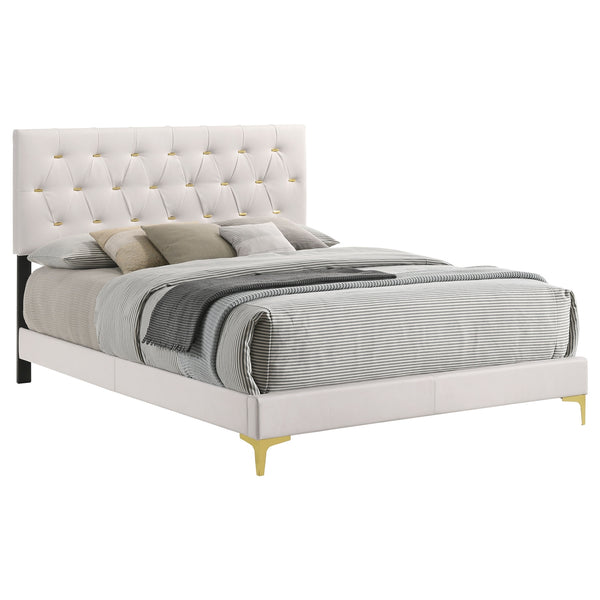 Coaster Kendall Upholstered King Panel Bed White
