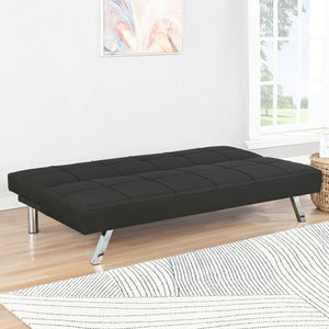 Coaster Joel Upholstered Tufted Convertible Futon Black