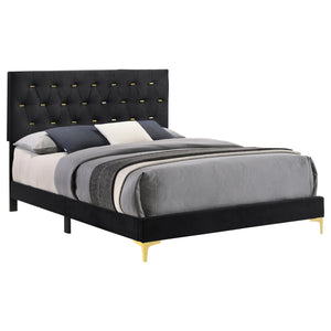 Coaster Kendall Upholstered Queen Panel Bed Black