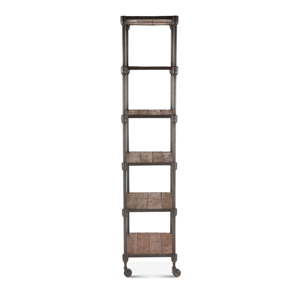 Home Trends Design Industrial Teak 25-Inch Wide Industrial Bookshelf