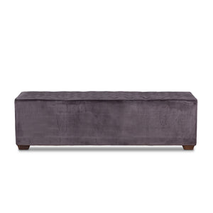Home Trends Design Grosvenor 58-Inch Asphalt Gray Velvet Bench