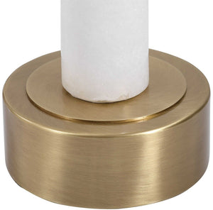 Uttermost Portsmouth Brushed Brass/White Round Accent Table
